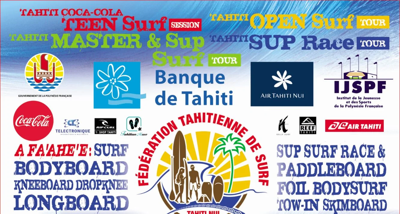 Les partenaires et sponsors de la Fédération Tahitienne de Surf