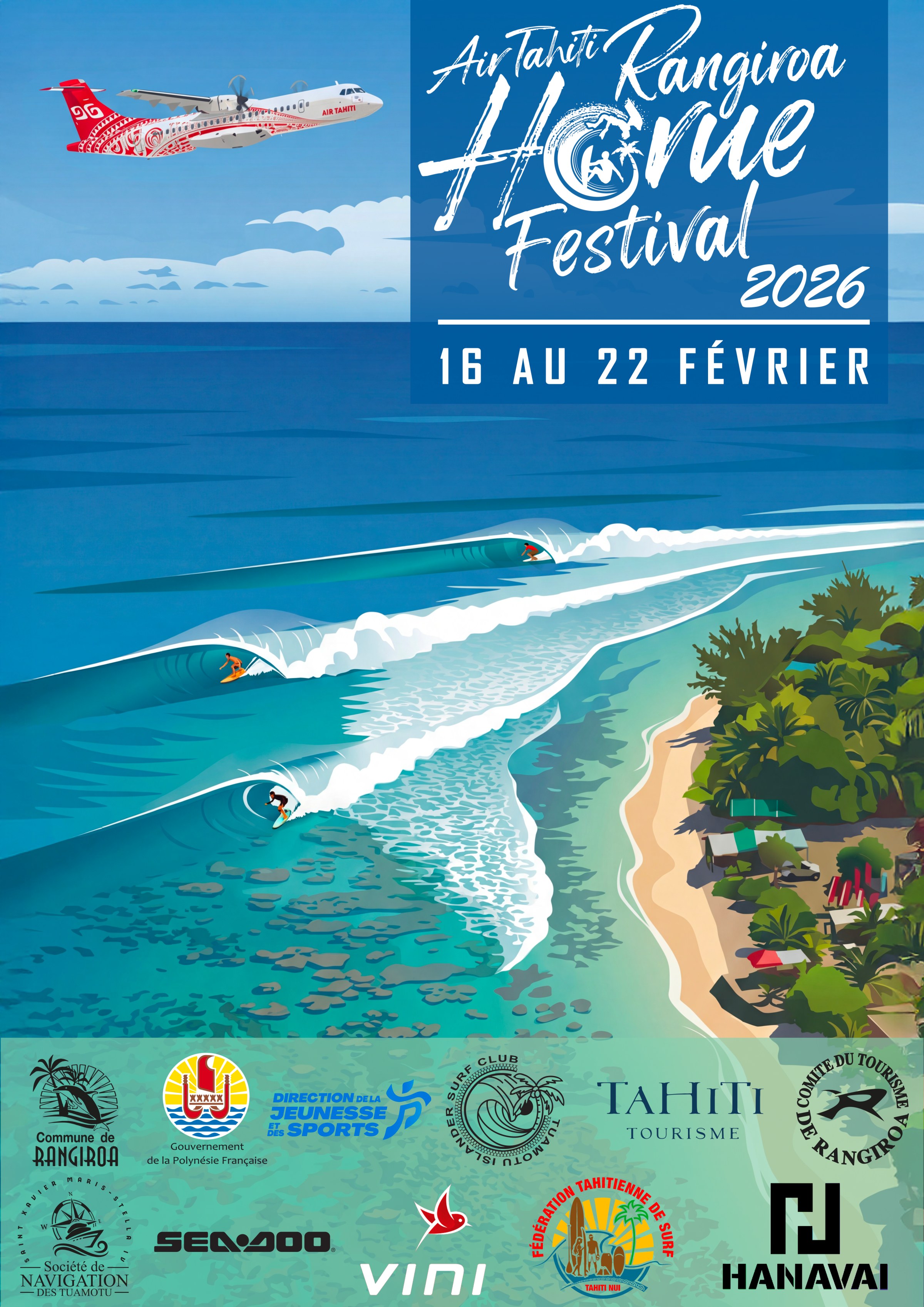 Affiche officielle : Air Tahiti Rangiroa Horue Festival